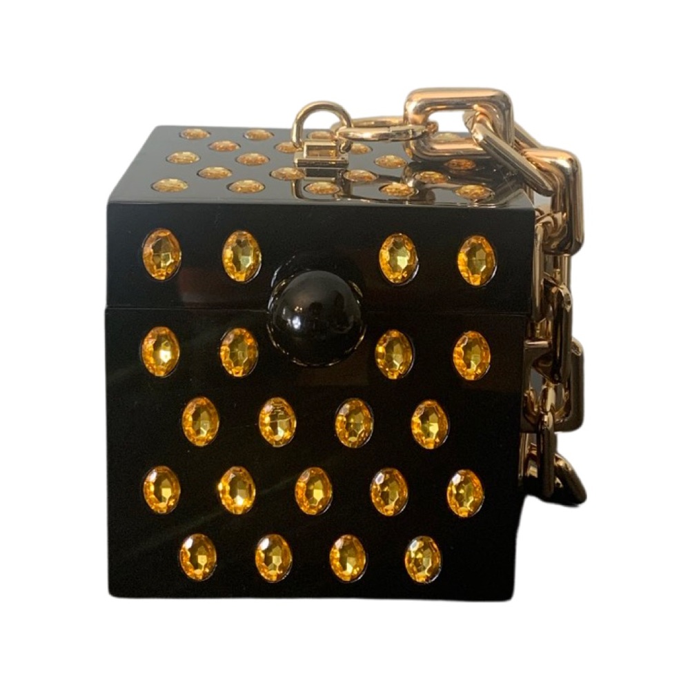Black Cube bag with Swarovski Crystals